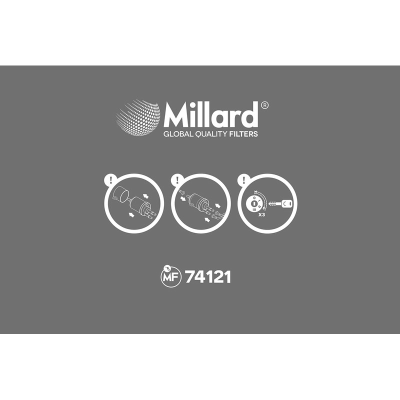 Millard Filters Millard MF74121 Car Fuel Filter 163x61x8x8 (4 bar)