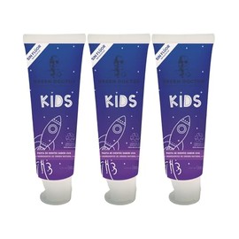 Green Doctor – Pasta Dental Natural Infantil Unicorn Kids – Sin Flúor, Sin Azúcar, Con Aceites Esenciales Orgánicos y Envase Compostable – Ideal para Niños, Sabor Uva – Kit de 3 Pastas de 85g
