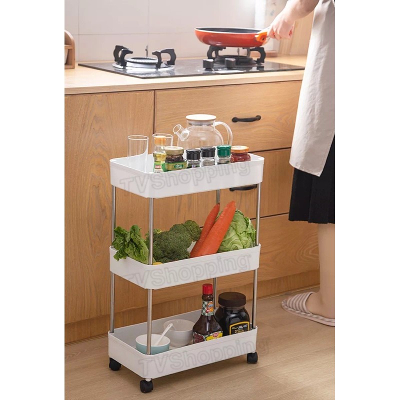 TvShopping Carrito Delgado Organizador Multiuso De Plastico P/ Hogar Cd