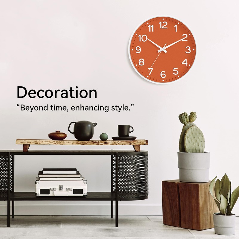 Roymnie Wall Clock, Silent Wall Clocks Battery Operated 8 Inch-Modern