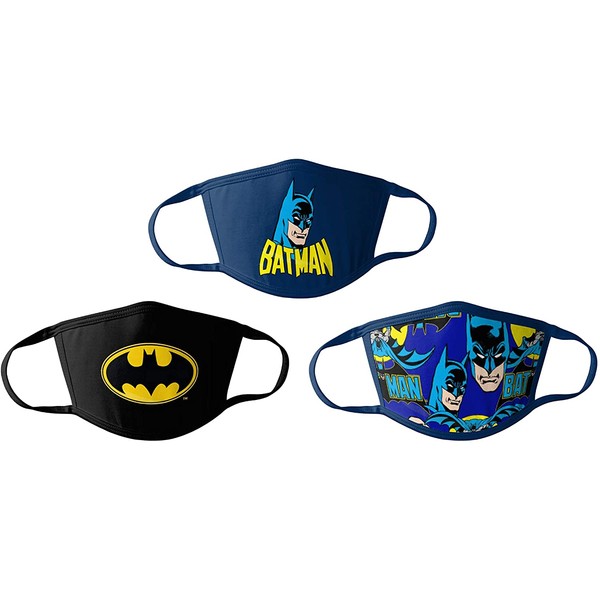Batman Kids Cloth Face Masks Pack of 3 Washable Reusable Non-Medical
