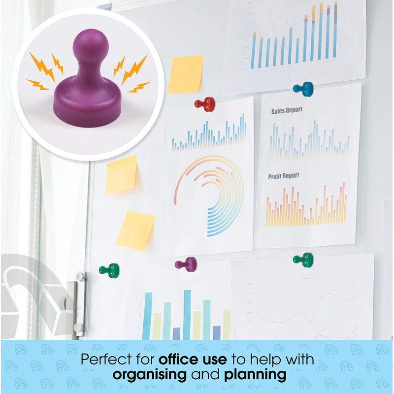 7 x Extra Strong Magnetic Push Pins – High Strength
