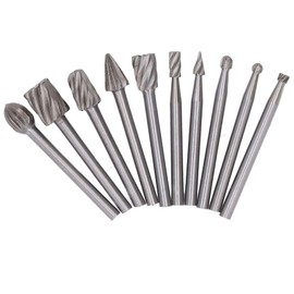 10 Pcs Rotary File Fast Chip Cutting Grinder Bit High Hardness HSS Carving Burr Rotary Tool Set for Wood Plastic