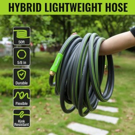 WORKPRO Garden Hose 5/8 IN x 50 FT Heavy Duty Flexible & Lightweight Water Hose