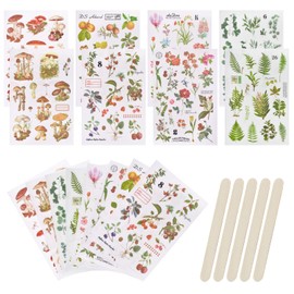 WANDIC Rub On Transfer Stickers Girls Aesthetic Decoration Scrapbook Stickers for Scrapbook Diary Planner Album (Natural)