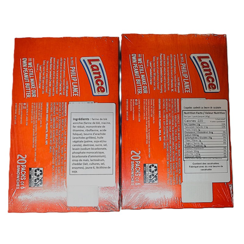 Lance Toast Chee Peanut Butter Crackers, 2 pack of 20