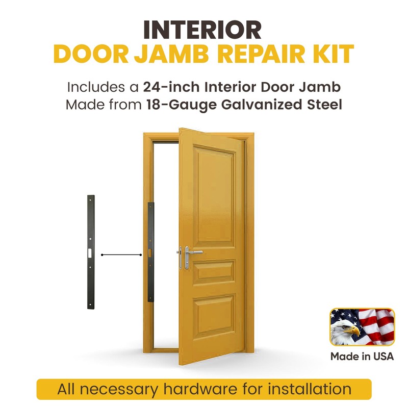 Armor Concepts Interior Fix-A-Jamb, 24" Interior Door Jamb Repair Kit,