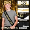 Semato 18th Birthday King Crown and Sash Set for Men