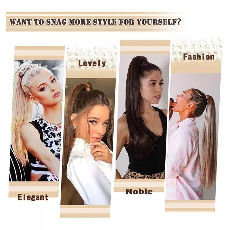 Felendy Extensión De Cola De Cabello Lacio De 24 Pulgadas