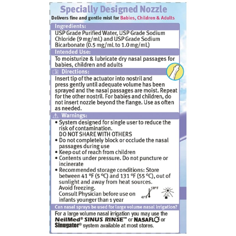 NeilMed Pediamist Pediatric Saline Spray, 2.53 Fl. Oz (Pack of