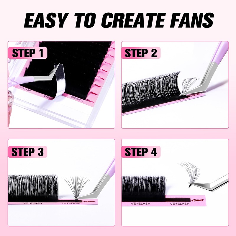 VEYES INC Cashmere Smart Fan Lash Extensions 0.03 0.05 0.07