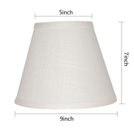 TOOTOO STAR Barrel White Small Lamp Shade for Table Lamps Replacement, 5x9x7 Inch,Fabric Cloth, Spider Model (white)