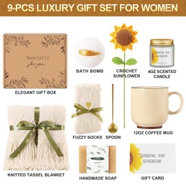 Self Care Gifts for Women Birthday Gift Basket, Sending Sunshine Care Package Get Well Soon Spa Gift Basket, Thinking of You Christmas Birthday Gifts for Women Mom Best Friend Wife Her