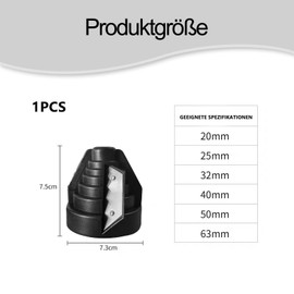1 x pipe deburrer, hand deburrer, PVC PP PE pipe deburrer, tool for chamfering for 20 25 32 40 50 63 mm pipes