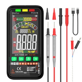 Mastfuyi Multimeter Rechargeable Electrical Tester with Auto Ranging Digital Voltmeter,TRMS 6000 Counts,Measures Voltage Current Resistance Continuity Capacitance Temperature Frequency