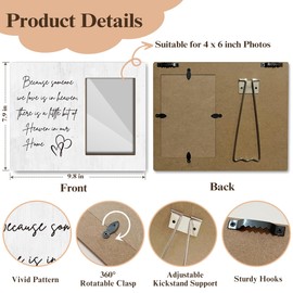 TRKAE Memorial Picture Frame, Because Someone We Love is in Heaven, Sympathy Gifts Bereavement Gifts for Loss Of Loved One, 4x6 Wooden Photo Frame For Wall Tabletop Display /044