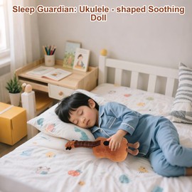 Cute Guitar Plushie Toy - Musical Plush Doll, Ukulele Healing Doll, Skin-Friendly Fabric, Music Elements Meet Soft Plushie, Decorate Warm Little Nest, Music Plush Toys for Friends Family Kid Adult