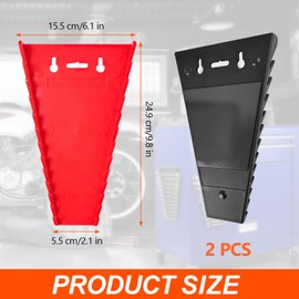 Set of 2 Tool Holders, Spanner Holder, Magnetic Wrench Organiser, Wrench Holder, Holder for Workshop Accessories, Open/Ring Spanner for Tool Box