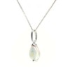 Ivy Gems 9ct White Gold Opal Tear Drop Pendant with