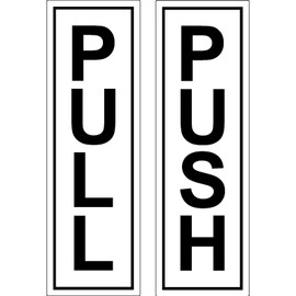 1x Push - 1x Pull - Door Sticker Sign/Sticker Holder