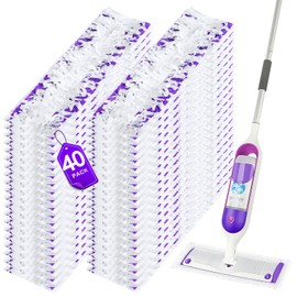 40 Count Power Mop Pads Refills for Swiffer, Compatible with Swiffer Power Mop Refills Replacement Disposable Power Mopping Pads Refills for Multi-Surface Floor Cleaning