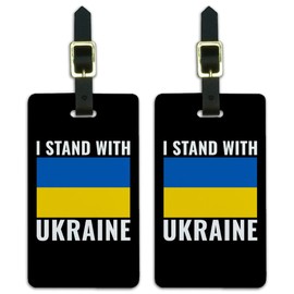 I Stand With Ukraine Luggage ID Tags Suitcase Carry-On Cards - Set of 2
