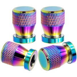 MEAJOO 4PCS Car Tire Valve Stem Caps, Anodized Premium Alloy Air Caps Cover Accessories, Corrosion Resistant Leak-Proof, Universal for Cars, SUVs, Bikes, Trucks and Motorcycles (Colorful)