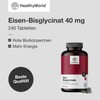 HealthyWorld® Iron Bisglycinate 40 mg - With Vitamin C -