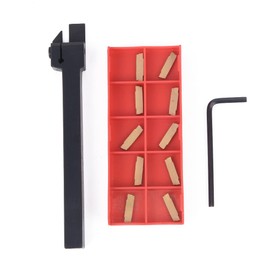 SPORTARC 10pcs MGMN200 Carbide Inserts + MGEHR1010-2 Grooving Lathe Turning Tool Holder