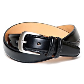 KIETH KE21463-19 Men's Business Belt, Genuine Leather, Black, Smooth Leather, Adjustable Size, Made in Japan, Black