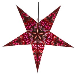 Guru-Shop Baldur Foldable Luminous Paper Star, Advent, Christmas Star, 60 cm - Window Decoration Star, 7 Tips