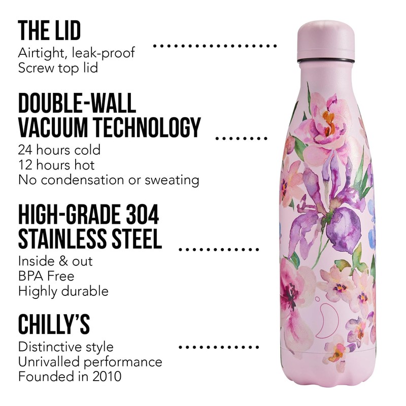 Chilly's Water Bottle - Stainless Steel and Reusable - Leak-Proof,
