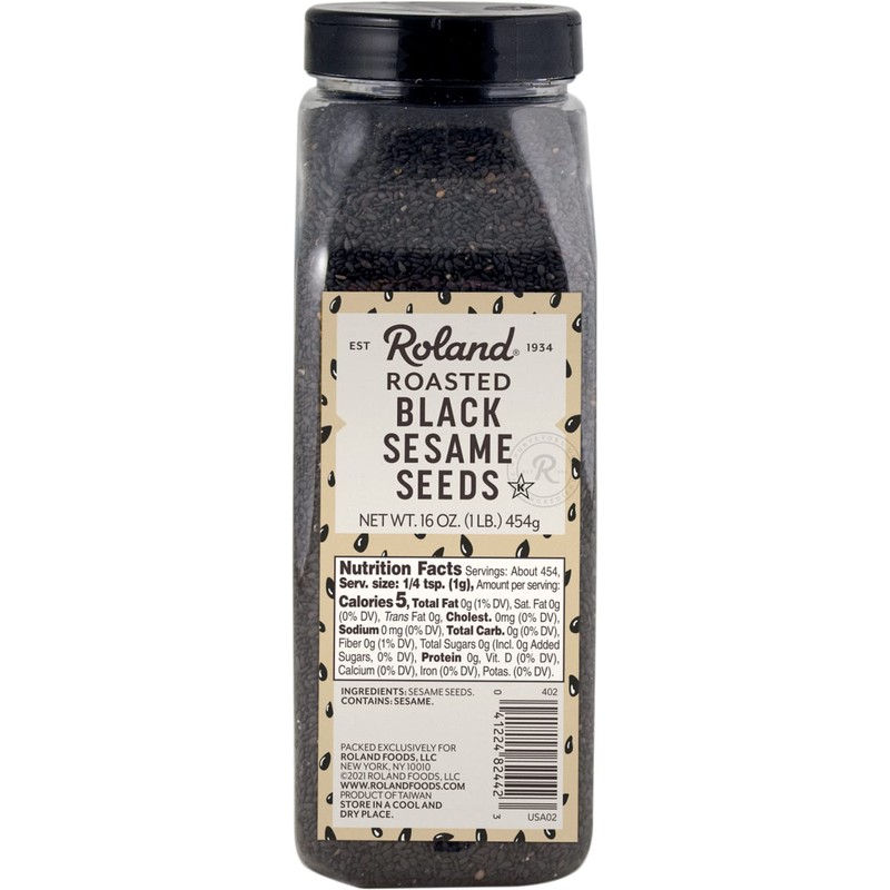 Roland Foods Roasted Black Sesame Seeds, Specialty Imported Food, 16