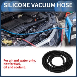INFINAUTO Silicone Vacuum Tubing Hose Engine 6.6FT 3/16" 4mm ID 2.5mm Thickness for Ford Automotive Air Vacuum Line Pipe Silicone Black High Temperature