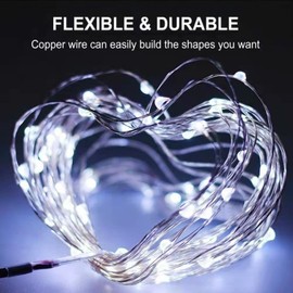 Sanniu Led Fairy Lights Battery Operated, 1 Pack Mini Battery Powered Copper Wire Starry String Lights for Christmas,Bedroom, Parties,Wedding,Indoor,Home Decoration (5m/16ft Cool White)
