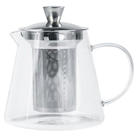 Cristel Oolong Collection Borosilicate Glass Teapot, 27 Ounces, With Stainless Steel Lid and Infuser