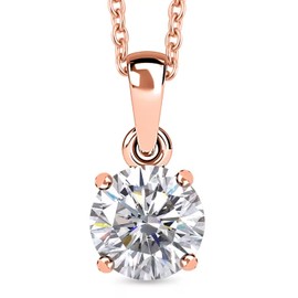 Shop LC Zirconia Mix Stainless Steel 925 Sterling Silver Vermeil 18K Rose Gold ION Plated Pendant Necklace for Women Jewelry Birthday Gifts Size 20" Ct 2.87