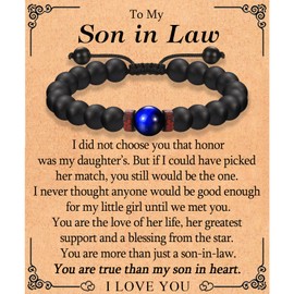 ACOGVN Gifts for Son in Law To My Son-in-Law Bracelet Gifts from Mother-in-Law, Best Son in Law Birthday Christmas Valentines Day Fathers Day Stocking Stuffers Gifts for Men Him