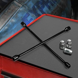 BIG RED TRX31101-14FR Torin Professional 14" Universal Heavy Duty 4-Way Cross Lug Wrench (11/16", 3/4", 13/16", 7/8") for Tire Changing and Auto Maintenance, Black