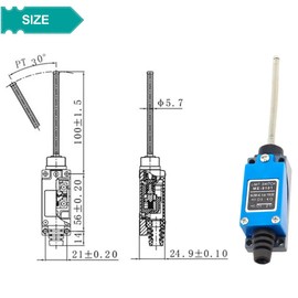 DAOKAI ME-9101 Momentary Limit Switch Flexible Coil Spring Rod Momentary Switch NC-NO Travel Switch for CNC Mill Laser Plasma Router, 3 pcs