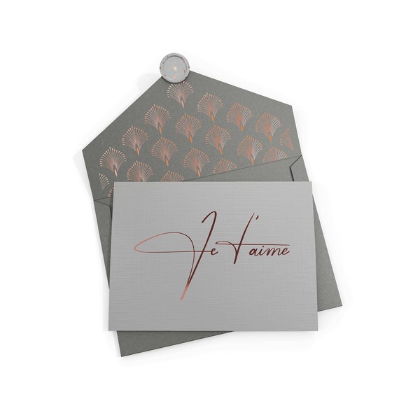 Joli Coon - Je t'aime Card - With Envelope and Wax Seal - Valentine's Day Card