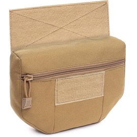 MUCHER Tactical Bag Tactical Drop Pouch for Chest Rig, Underbelly Carry Bag for Equipment Utility Tool Dangler Organiser Pouch for JPC CPC AVS (Khaki)