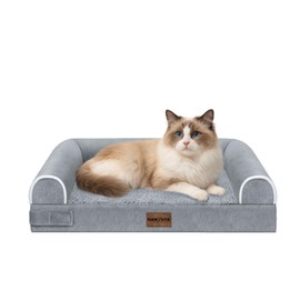 Small Dog Bed Orthopedic Washable: Beds Bolster Small Sized Dogs Cats Bed Egg Crate Foam Couch Sofa Waterproof with Removable Cover