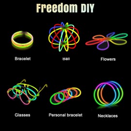 Glow Sticks Party Set, Neon Glow Sticks, 100 Pieces Veelkleurige Glow Sticks with Connectors for Luminous Bracelets Chains, Neon Party Decoration for Kerst, oud en Nieuw, Festivals, Bruiloften