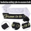 2pcs Bride and Groom Sash, Black White Bachelorette & Bachelor