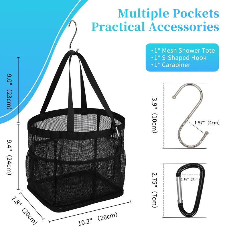CUBETASTIC Shower Caddy Portable with 7 Outer Pockets – Double
