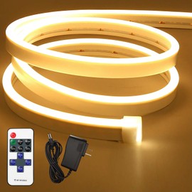 RUBOQE 10M Neón Tira LED Regulable, Tira de luces 1200 LED con Control Remoto IR, IP65 Impermeable, Modo Destello, para Bricolaje, Fiestas y Decoración Del Cuarto Hogar