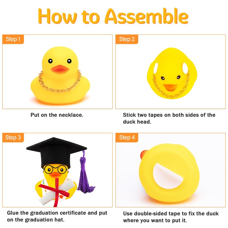 wonuu Graduation Gift Duck Car Dashboard Decorations Rubber Duck Car