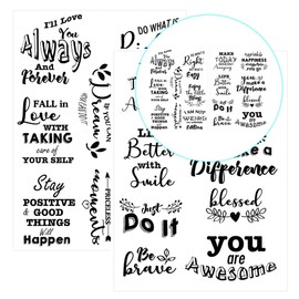 Vintage Inspirational Words Stickers for Journaling 8.26 x 11.69 Inch Motivational Quotes Sentences Stickers Scropbook Stickers Waterproof Aesthetic Stickers for Water Bottles Laptop 16 Pcs