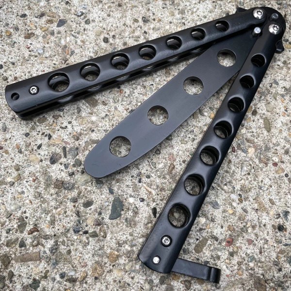Blade Addict High Quality Practice BLACK Dull Blade BALISONG BUTTERFLY